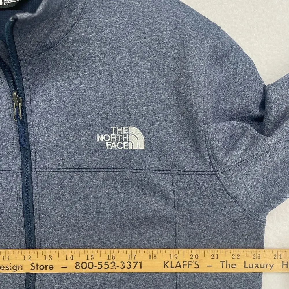 THE NORTH FACE Jacket Men L Canyonwall Windwall Softshell Fleece Grid Lined Blue